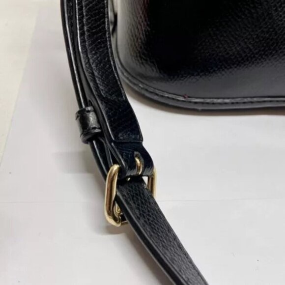 Coach Cora F36703 Patent Crossgrain Leather Black Gold Convertible Shoulder Bag - Picture 4 of 16